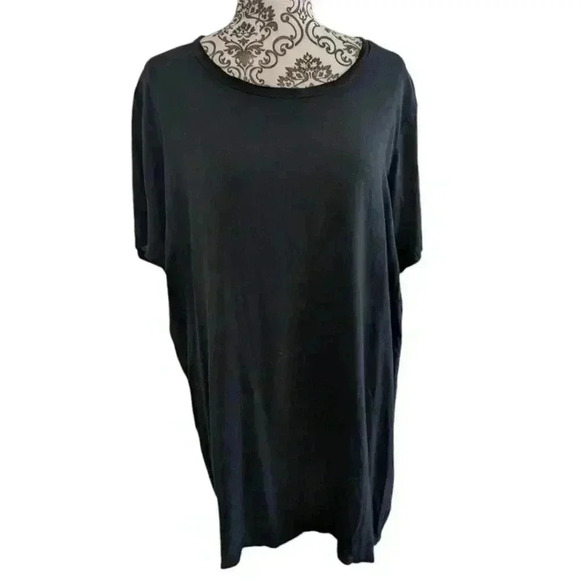 Aritzia  TNA Tunic Black Short Sleeve Dress Top Rayon Baggy Women's size Small - Picture 3 of 12
